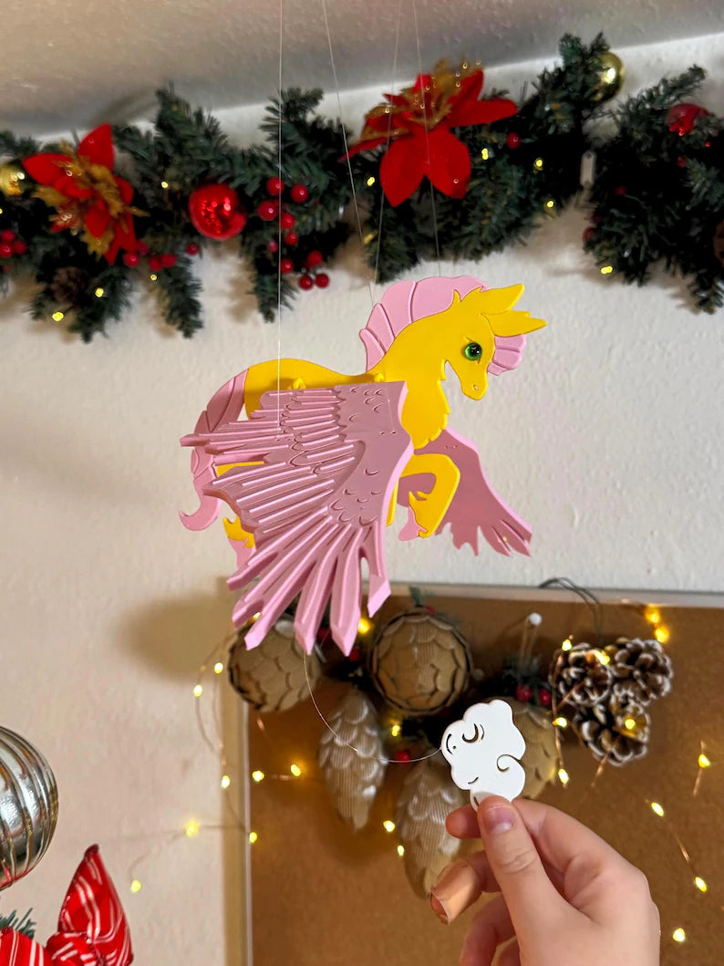 Sunrise Pegasus – Yellow Body with Pink Wings Mobile