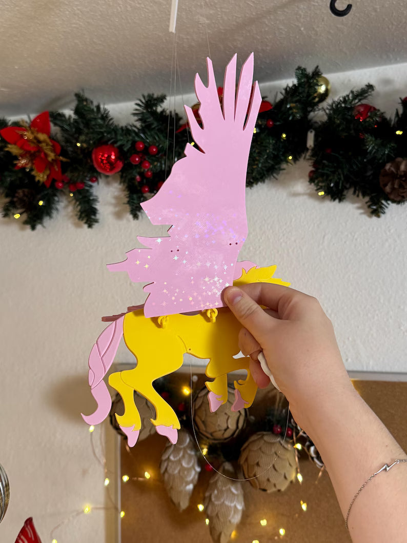 Sunrise Pegasus – Yellow Body with Pink Wings Mobile