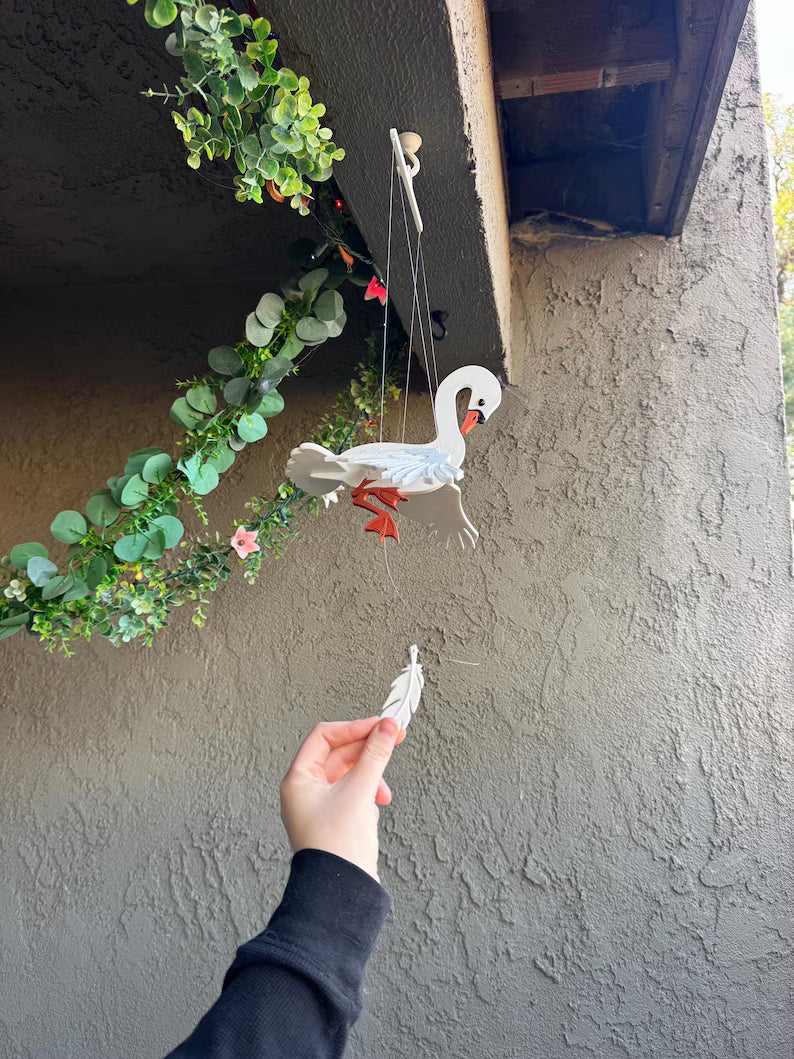 Flying White Swan – Floating Hanging Mobile