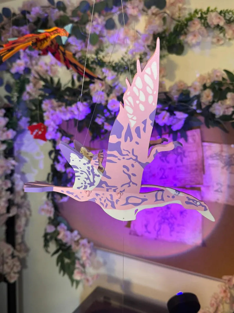 Flying Alien Sky Creature – Pink & Purple Fantasy Hanging Mobile