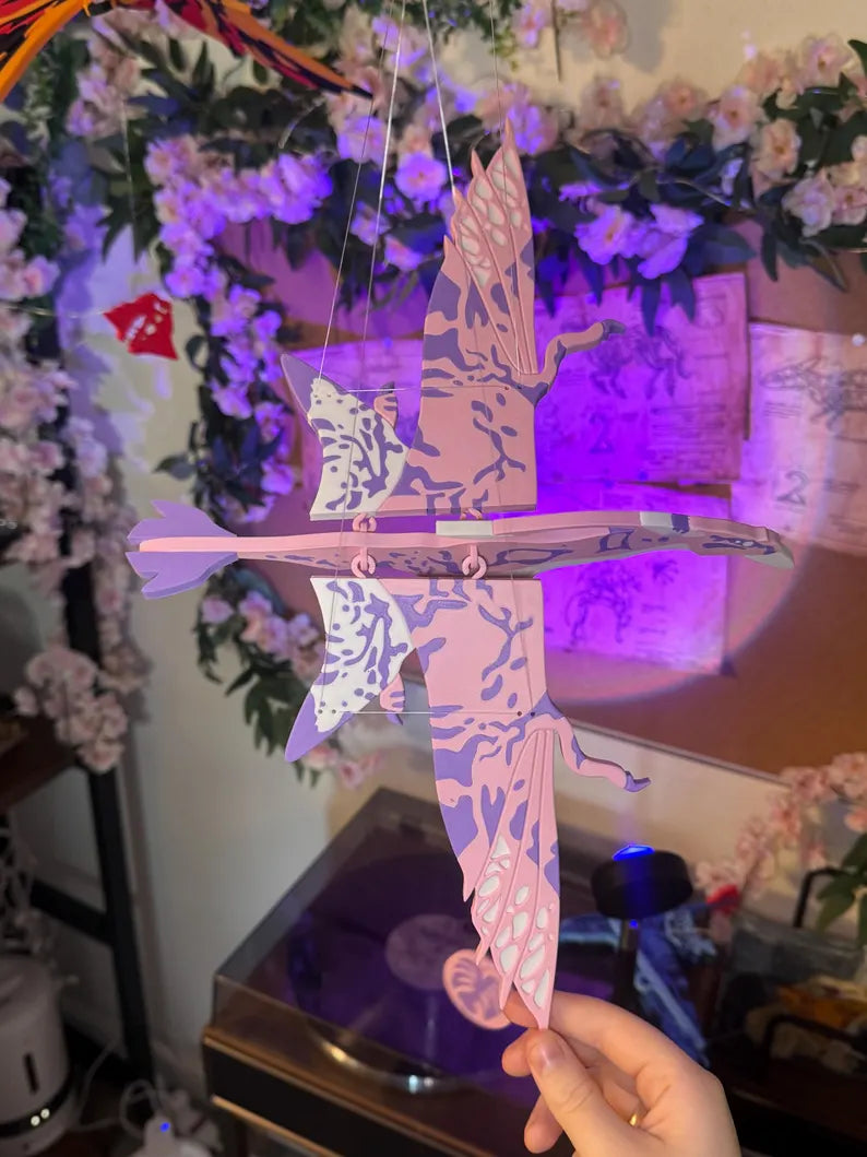 Flying Alien Sky Creature – Pink & Purple Fantasy Hanging Mobile