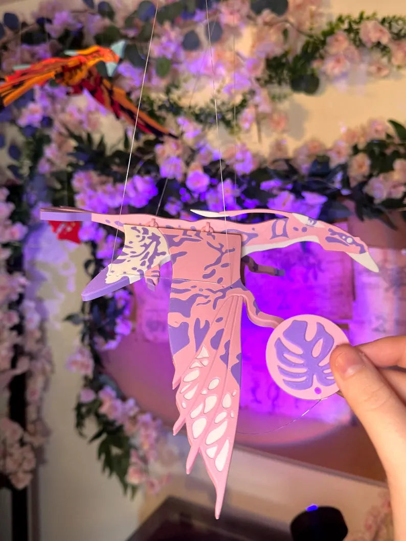 Flying Alien Sky Creature – Pink & Purple Fantasy Hanging Mobile