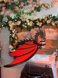 Flying Black & Red Dragon – Fantasy Hanging Mobile