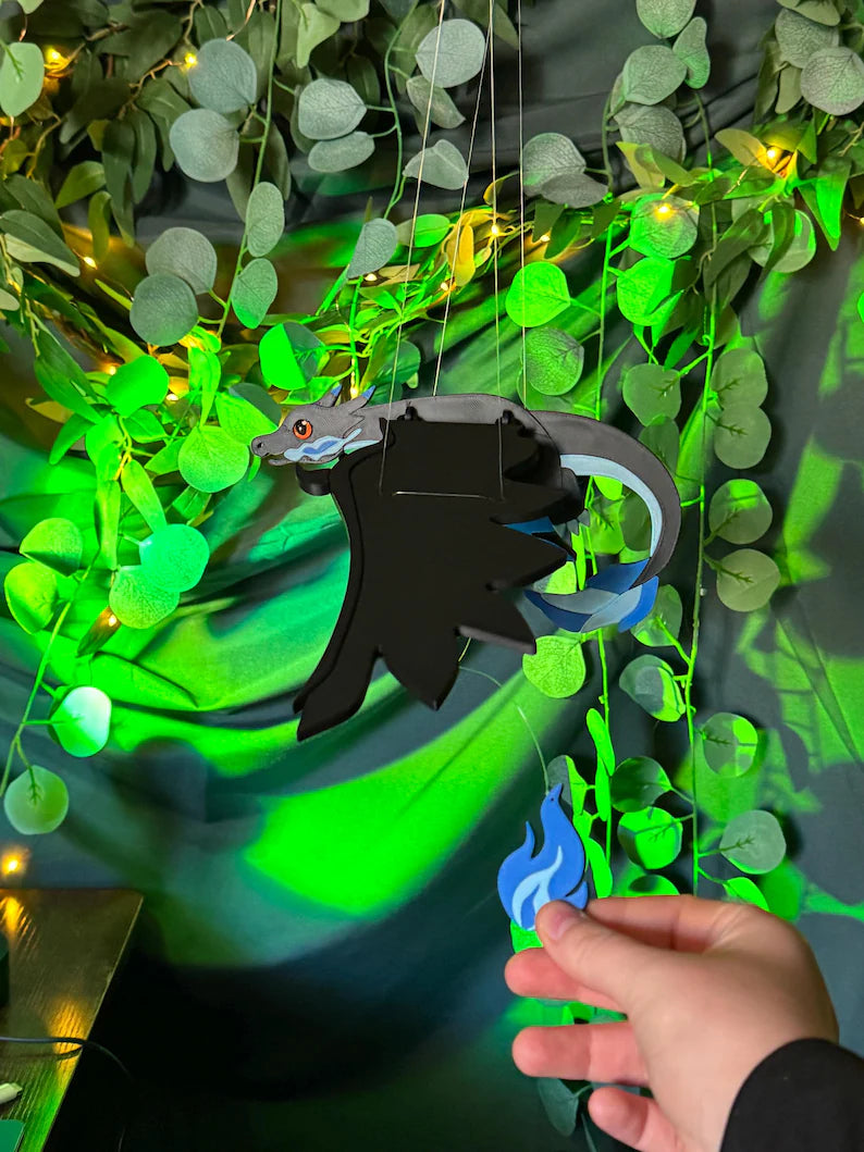 Flying Frostfire Dragon – Fantasy Hanging Mobile