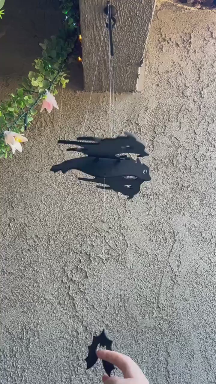Flying Black Bat — Hanging Magical Mobile