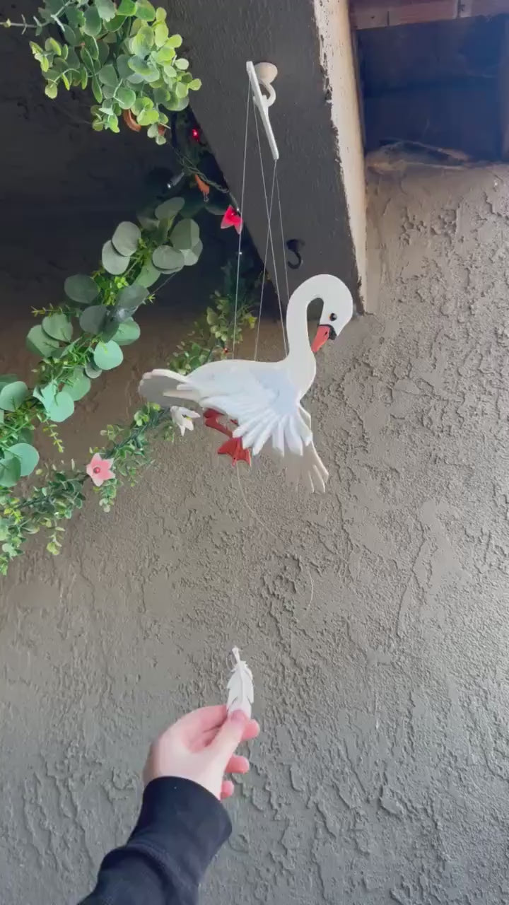 Flying White Swan – Floating Hanging Mobile