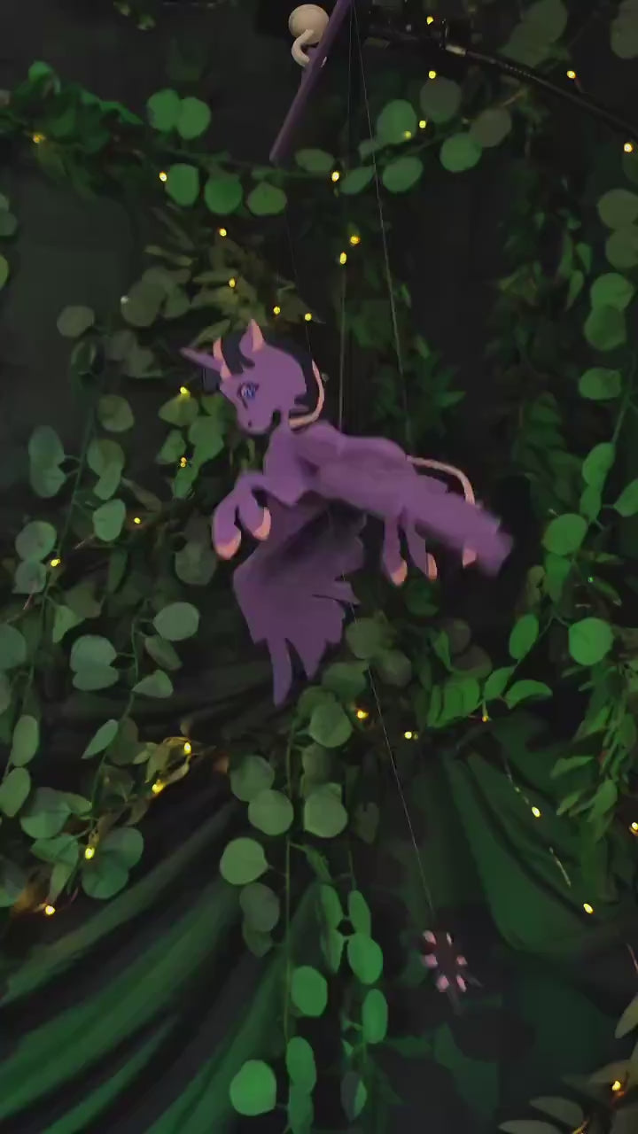 Flying Alicorn – Magical Pony Hanging Mobile with Star Counterweight