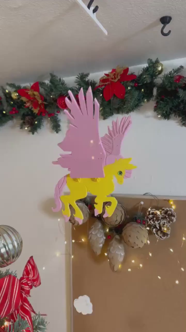 Sunrise Pegasus – Yellow Body with Pink Wings Mobile