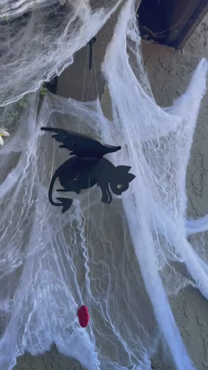 Flying Black Cat – Floating Hanging Mobile